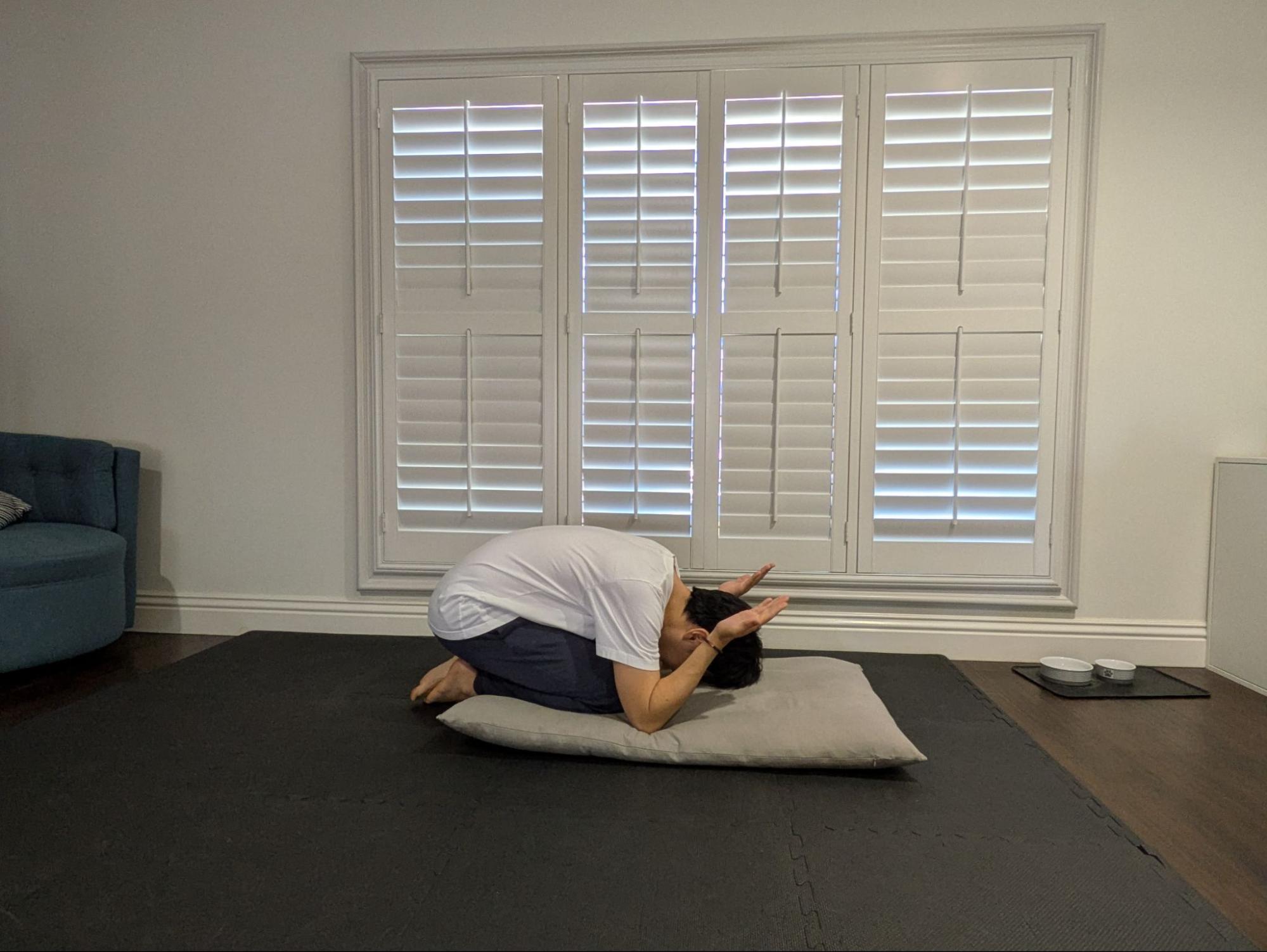 Palms flipped up in gesture of respect